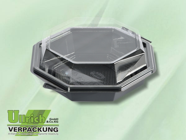 Salatschale (Klappbox) Octaview grau/transp.