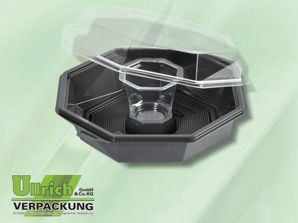 Salatschale (Klappbox) Octaview grau/transp.