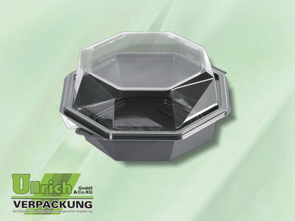 Salatschale (Klappbox) Octaview grau/transp.