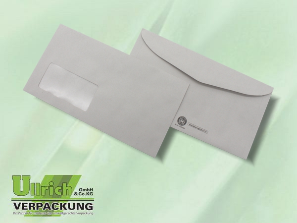Briefumschlag mit Fenster DIN lang Kompakt grau Recycling NK